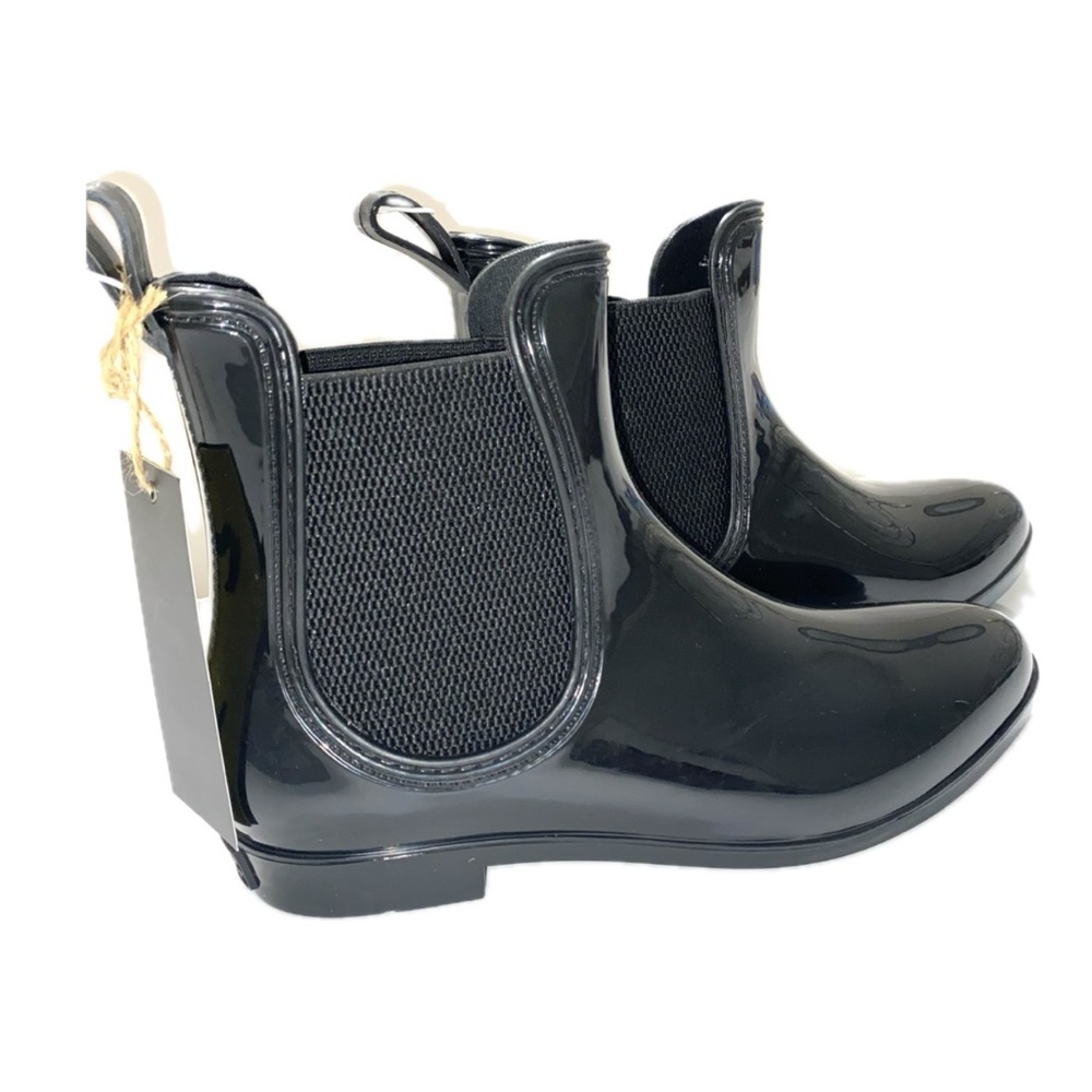 NWT Black Seven7 Halifax Rain Botie, Size 10